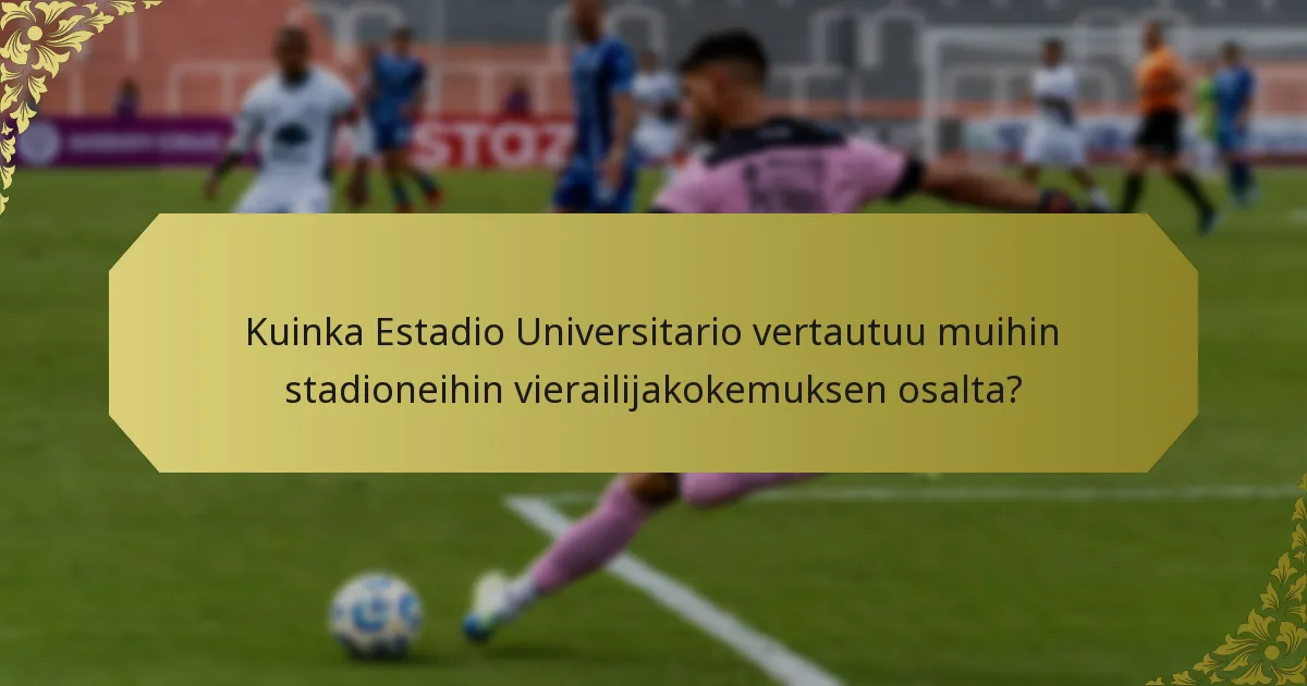 Mitä palveluja Estadio Universitariossa on tarjolla?