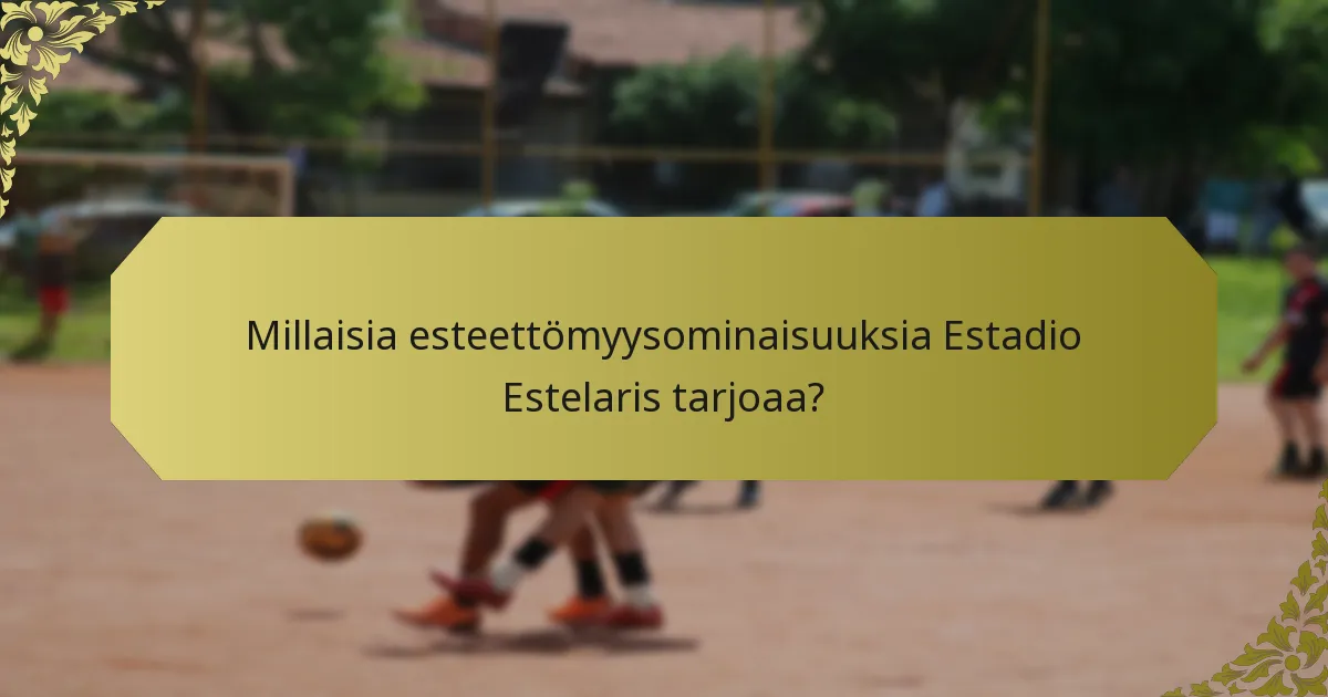 Millaisia esteettömyysominaisuuksia Estadio Estelaris tarjoaa?