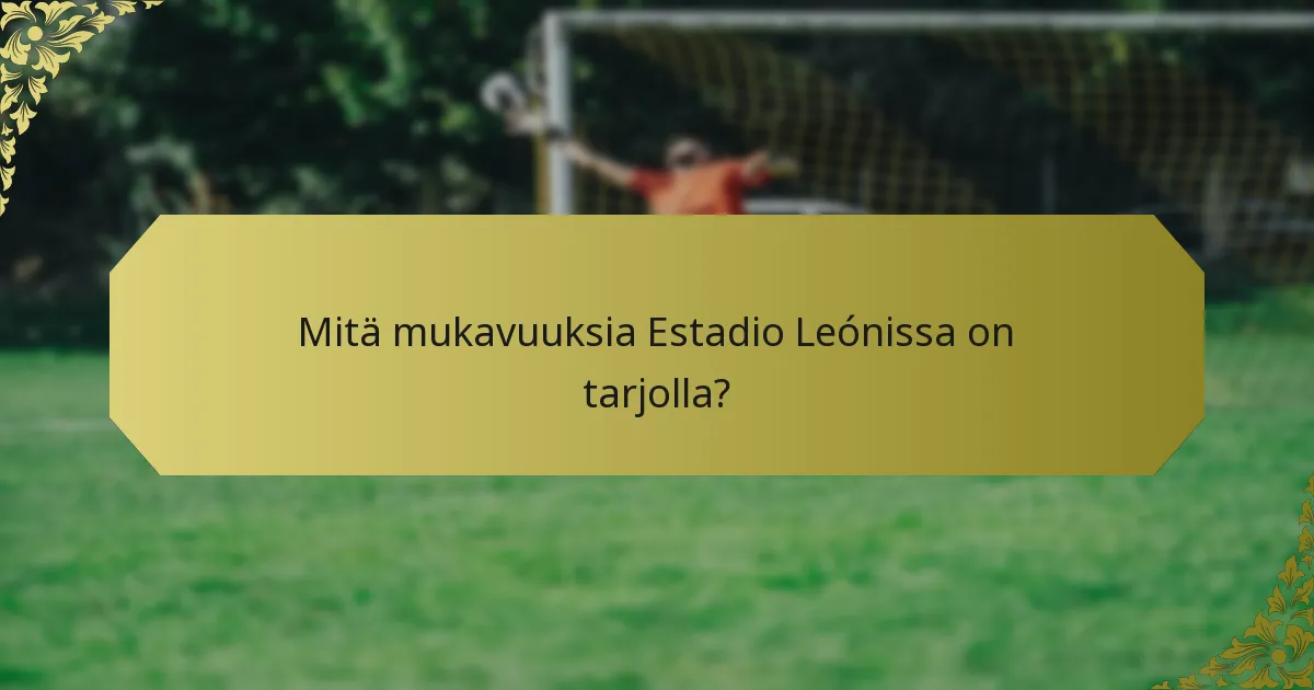 Mitä mukavuuksia Estadio Leónissa on tarjolla?