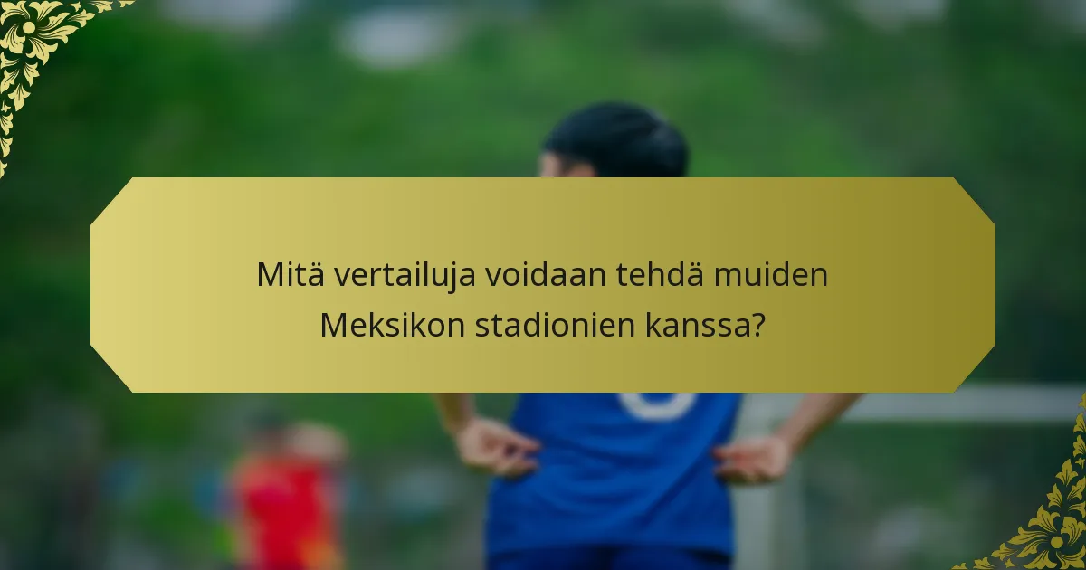 Mitä vertailuja voidaan tehdä muiden Meksikon stadionien kanssa?