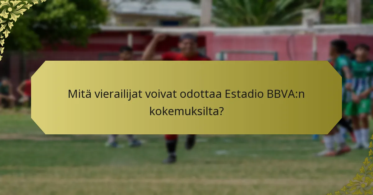 Mitkä vierailijapalvelut parantavat kokemusta Estadio BBVA:ssa?