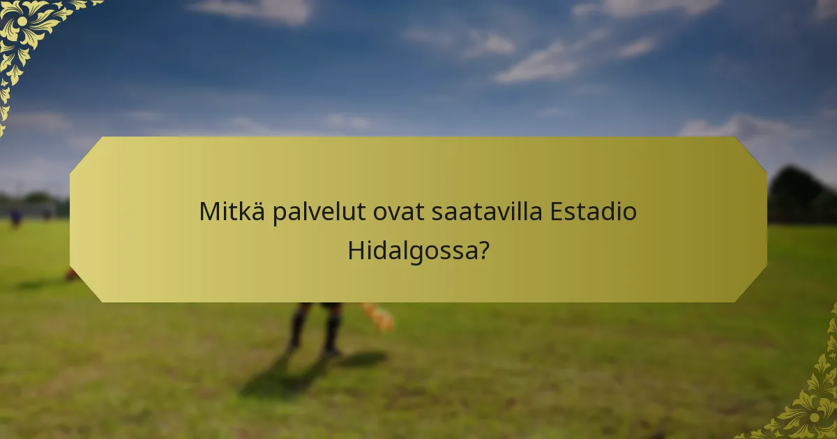 Mitkä palvelut ovat saatavilla Estadio Hidalgossa?