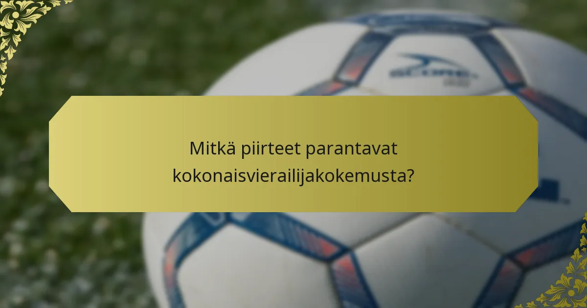 Mitkä piirteet parantavat kokonaisvierailijakokemusta?